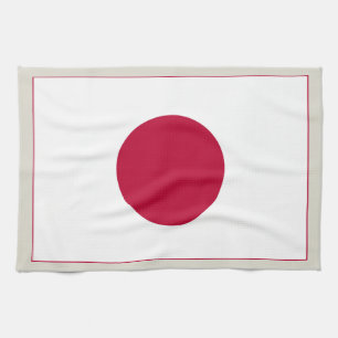 Japanische Flagge: Hinomaru, Nisshōki, Rote aufgeh Geschirrtuch