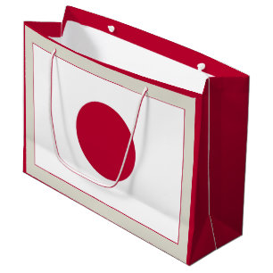 Japanische Flagge: Hinomaru, Nisshōki, rote aufgeh Große Geschenktüte