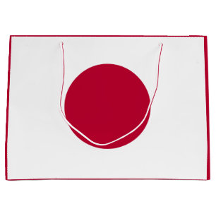 Japanische Flagge: Hinomaru, Nisshōki, rote aufgeh Große Geschenktüte