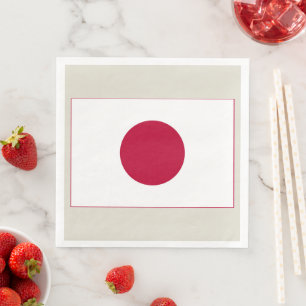 Japanische Flagge: Hinomaru, Nisshōki, Rote aufgeh Serviette