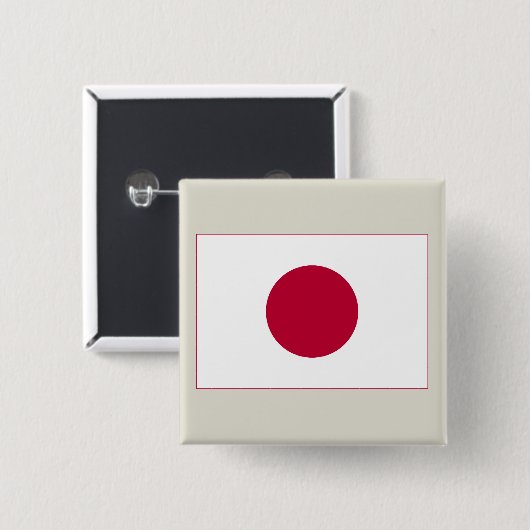 Japanische Flagge: Hinomaru, Nisshōki, rote aufste Button (Vorne & Hinten)