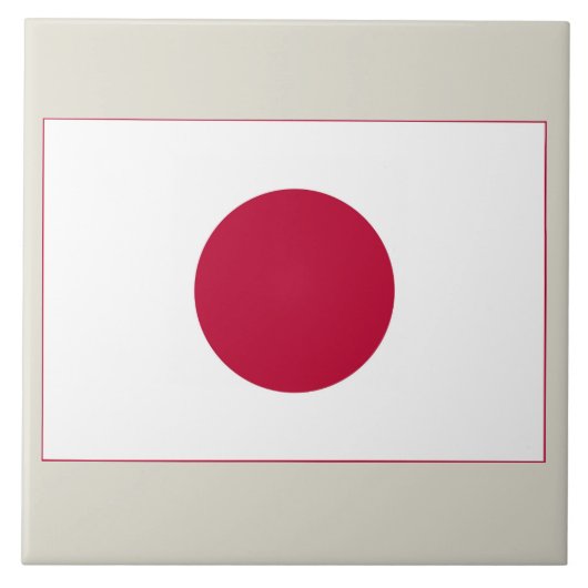 Japanische Flagge: Hinomaru, Nisshōki, rote aufste Fliese (Vorderseite)