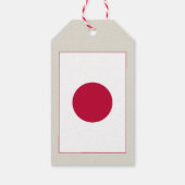 Japanische Flagge: Hinomaru, Nisshōki, rote aufste Geschenkanhänger (Rückseite)