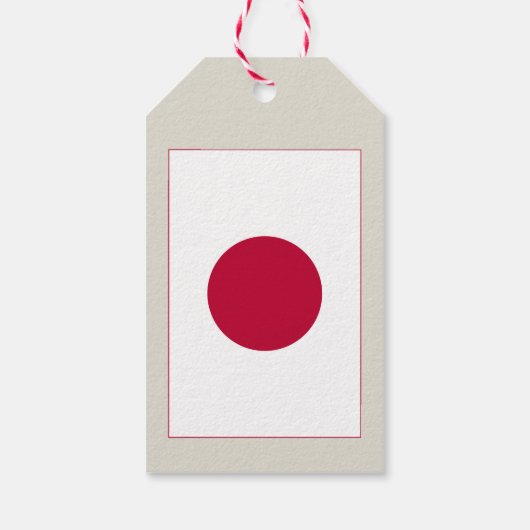 Japanische Flagge: Hinomaru, Nisshōki, rote aufste Geschenkanhänger (Rückseite)