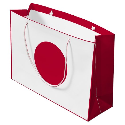 Japanische Flagge: Hinomaru, Nisshōki, rote aufste Große Geschenktüte (Rückseite Schrägansicht)