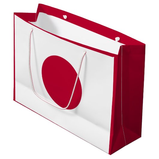 Japanische Flagge: Hinomaru, Nisshōki, rote aufste Große Geschenktüte (Vorderseite Schrägansicht)
