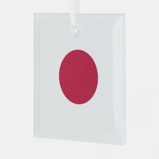Japanische Flagge: Hinomaru, Nisshōki, rote aufste Ornament Aus Glas (Vorderseite links)