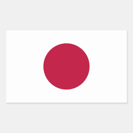 Japanische Flagge: Hinomaru, Nisshōki, rote aufste Rechteckiger Aufkleber (Vorderseite)