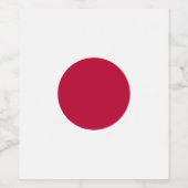 Japanische Flagge: Hinomaru, Nisshōki, rote aufste Weinetikett (Einzelnes Label)