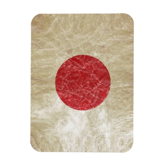 Japanische Flagge in Grunge Magnet (Vertikal)