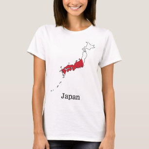 Japanische Flagge innerhalb der Karte Souvenir Des T-Shirt