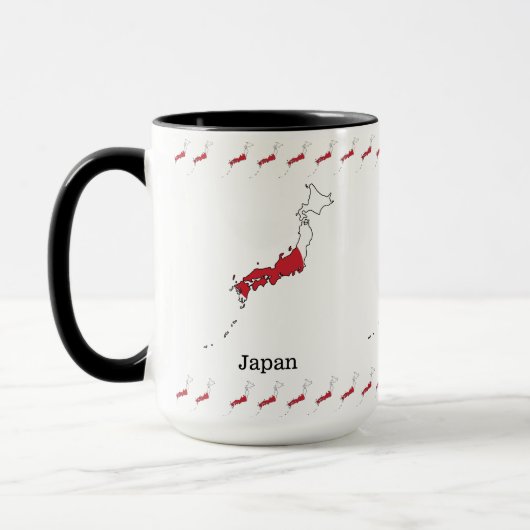 Japanische Flagge innerhalb der Karte Souvenir Des Tasse (Links)