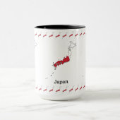 Japanische Flagge innerhalb der Karte Souvenir Des Tasse (Zentrum)
