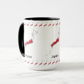Japanische Flagge innerhalb der Karte Souvenir Des Tasse (Vorderseite Links)