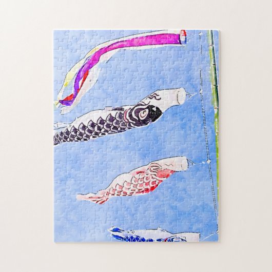 Japanische Flagge Koi Koinobori Puzzle (Vertikal)
