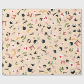 Japanische Flagge mit berühmten Symbolen Geschenkpapier (Flach)