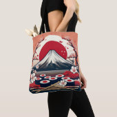 Japanische Flagge mit Sushi und Fuji Artwork Tasche (Von Nahem)