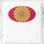 Japanische Flagge Ovaler Aufkleber (Tasche)