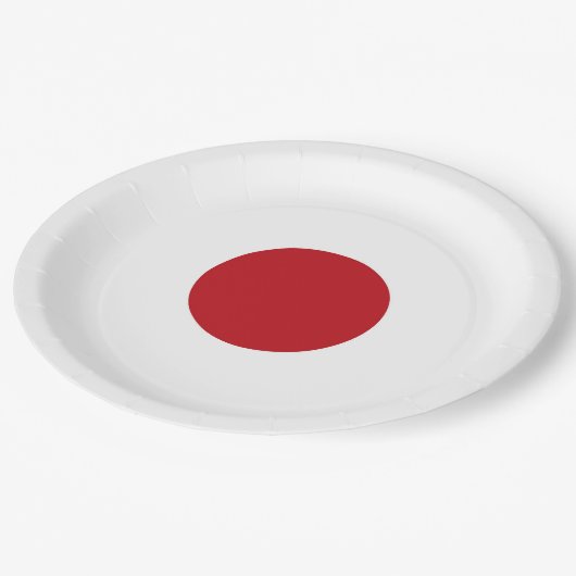 Japanische Flagge Pappteller (Schrägansicht)