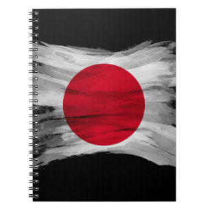 Japanische Flagge Pinselstrich, nationale Flagge Notizblock