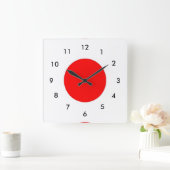 Japanische Flagge Quadratische Wanduhr (Zuhause)