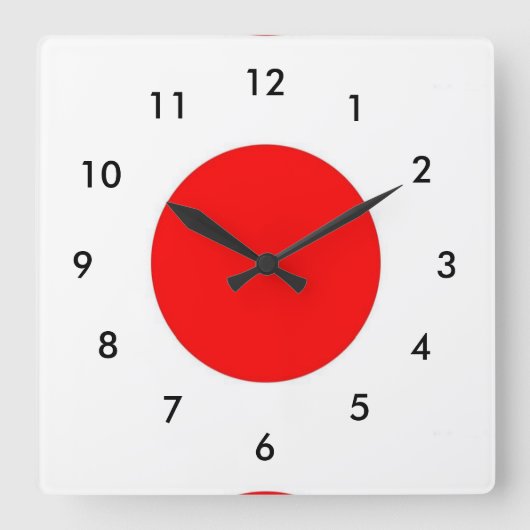 Japanische Flagge Quadratische Wanduhr (Vorderseite)