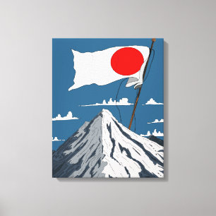 Japanische Flagge Reiseplakat Leinwanddruck