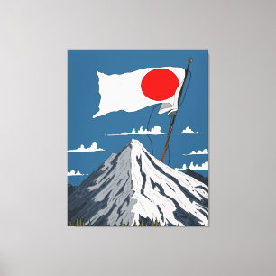 Japanische Flagge Reiseplakat Leinwanddruck