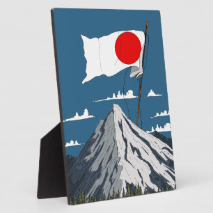 Japanische Flagge Reiseposter Fotoplatte