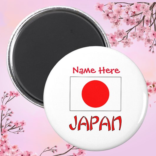 Japanische Flagge - Rote Personalisierung Magnet