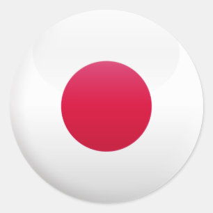 Japanische Flagge Runder Aufkleber