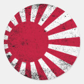 Japanische Flagge Runder Aufkleber (Vorderseite)