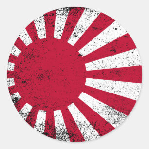 Japanische Flagge Runder Aufkleber