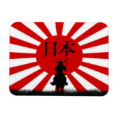 Japanische Flagge & Samurai Warrior Nippon Magnet (Horizontal)