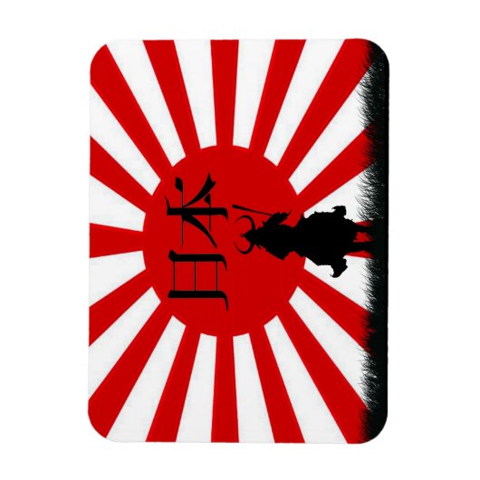 Japanische Flagge & Samurai Warrior Nippon Magnet (Vertikal)