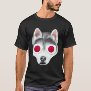 Japanische Flagge Sibirischer Husky Hund Japan Tas T-Shirt