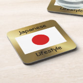 Japanische Flagge+Untersetzer Getränkeuntersetzer (Linke Seite)