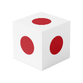 Japanische Flagge Würfel (Rückseite Schrägansicht)