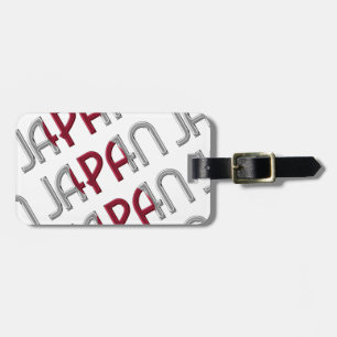 Japanische Flaggenfarben Typografie-Muster Gepäckanhänger