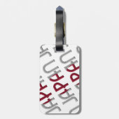 Japanische Flaggenfarben Typografie-Muster Gepäckanhänger (Rückseite vertikal)