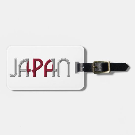 Japanische Flaggenfarben Typografie Souvenir Gepäckanhänger (Vorderseite horizontal)