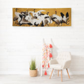 Japanische Flock Cranes Vintag Bird Rich Classic Banner (Insitu)