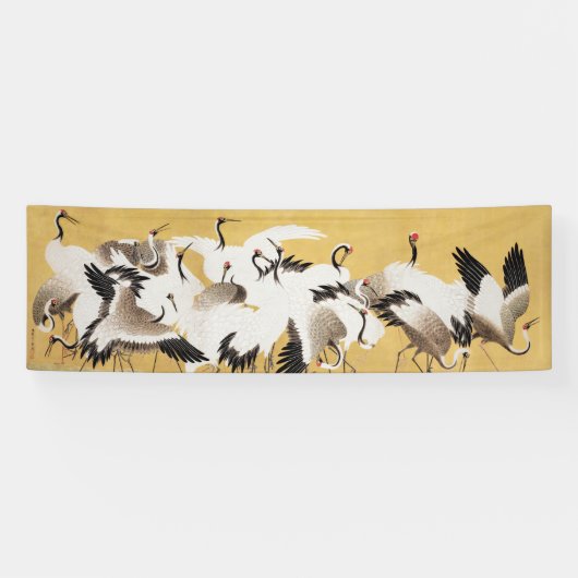 Japanische Flock Cranes Vintag Bird Rich Classic Banner (Horizontal)