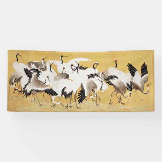 Japanische Flock Cranes Vintag Bird Rich Classic Banner (Horizontal)