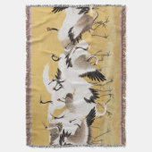 Japanische Flock Cranes Vintag Bird Rich Classic Decke (Vorderseite Vertikal)