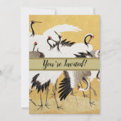 Japanische Flock Cranes Vintag Bird Rich Classic Einladung (Vorderseite)