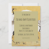 Japanische Flock Cranes Vintag Bird Rich Classic Einladung (Rückseite)