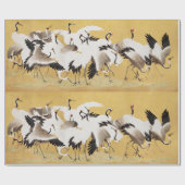 Japanische Flock Cranes Vintag Bird Rich Classic Geschenkpapier (Flach)