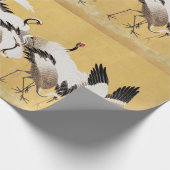 Japanische Flock Cranes Vintag Bird Rich Classic Geschenkpapier (Ecke)