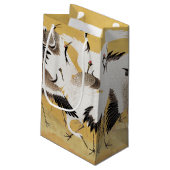 Japanische Flock Cranes Vintag Bird Rich Classic Kleine Geschenktüte (Rückseite Schrägansicht)